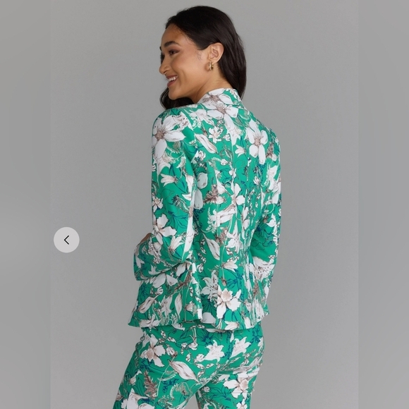 New York & Company Floral Green Spring Summet Women Blazer Size‎ 3X - Picture 3 of 11